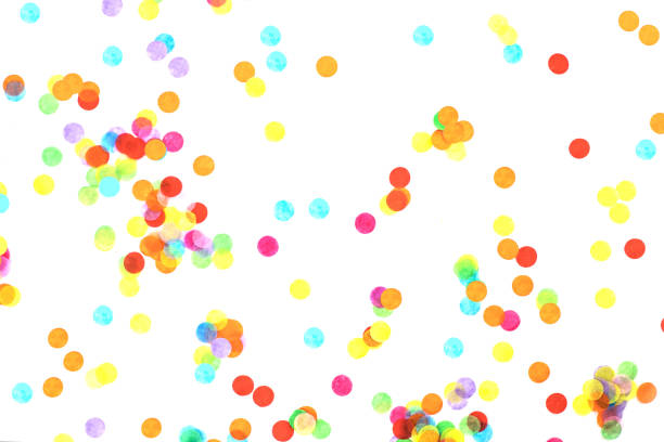 istock Bright multicolored confetti isolated on white background. 1159991624