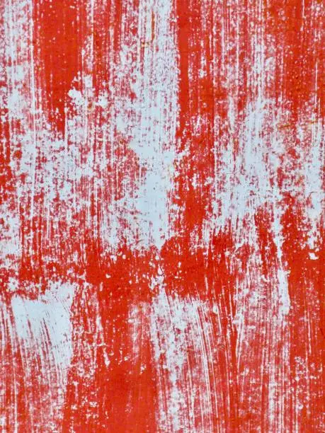Photo of Abstract Red and White of Paint Strokes Wall