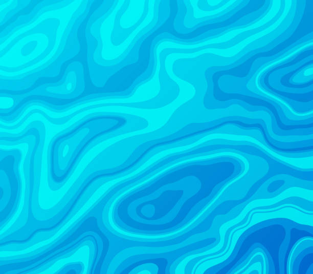 Blue Flowing Abstract Background Blue water ripples pools abstract background layers. geode pattern stock illustrations