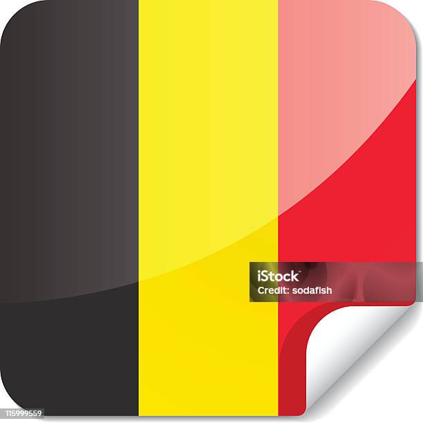 Klebrig Flags Belgien Stock Vektor Art und mehr Bilder von Belgien - Belgien, Belgische Flagge, Etikett