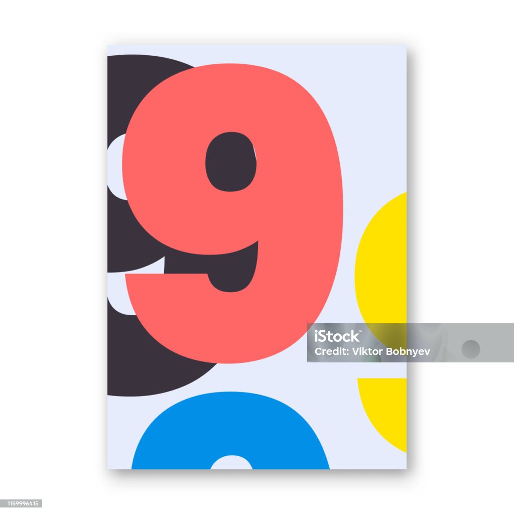 An 9 Number 9 Poster Stock Illustration - Download Image Now - Abstract ...