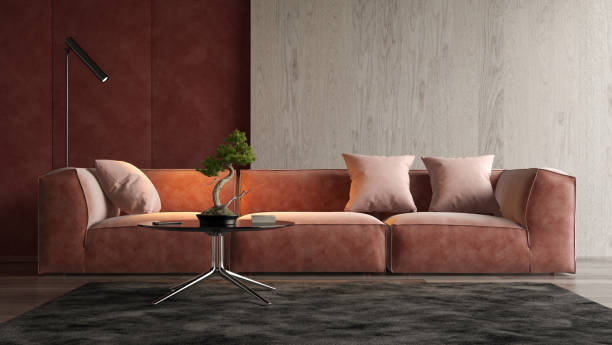 istock Interior of modern living room with sofa 3D rendering 1159997918