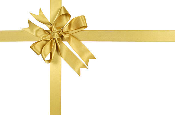 istock Yellow gold gift ribbon and bow 115999804
