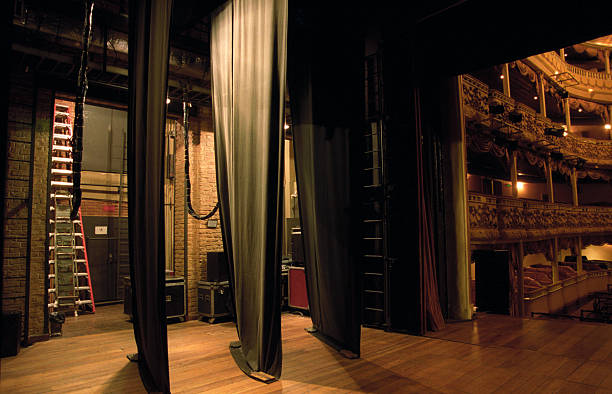 サイドのシーンに古典劇場 - 舞台裏 ストックフォトと画像