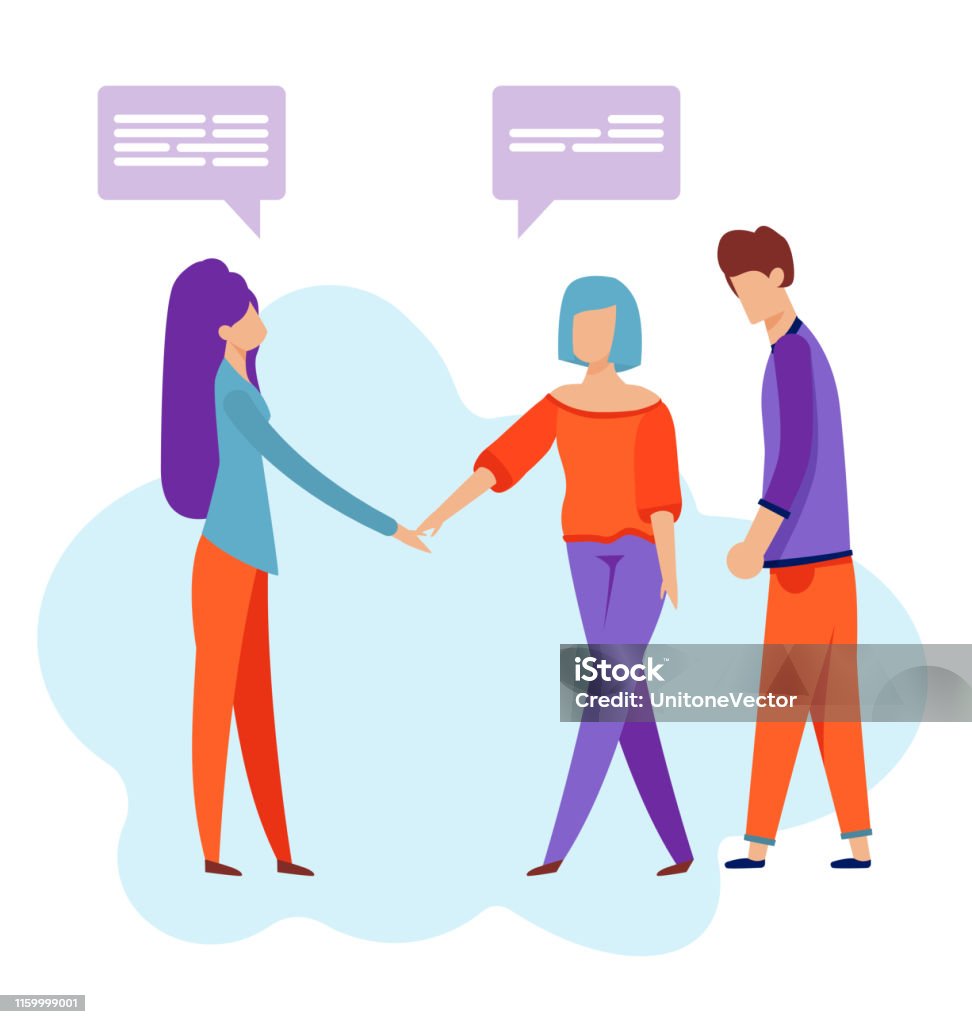 Bạn Bè Gặp Gỡ Những Người Hoạt Hình Phẳng Minh Họa Hình minh họa ...