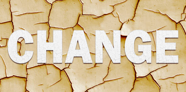 istock Climate change banner with lettering over dry mud 1159999419