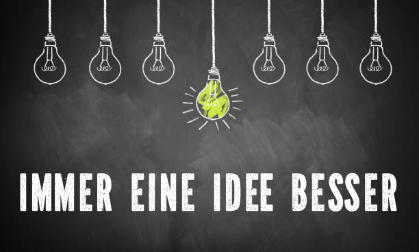 istock Chalk drawing of light bulbs above text 