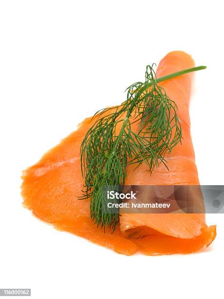 Smoked Salmon Stock Photo - Download Image Now - Color Image, Cut Out, Dill