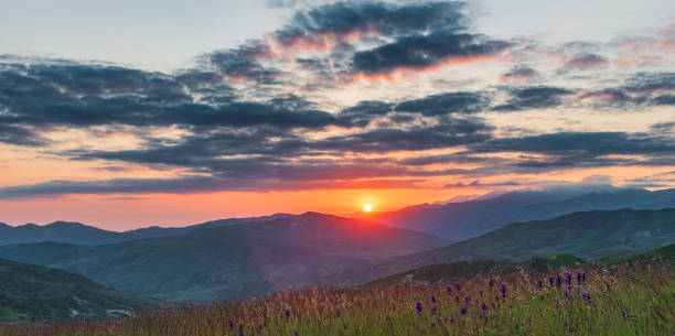 istock Colorful sunset in the mountains 1160006420