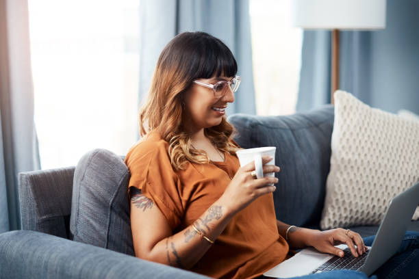 istock Coffee and wifi is all I need today 1160007578