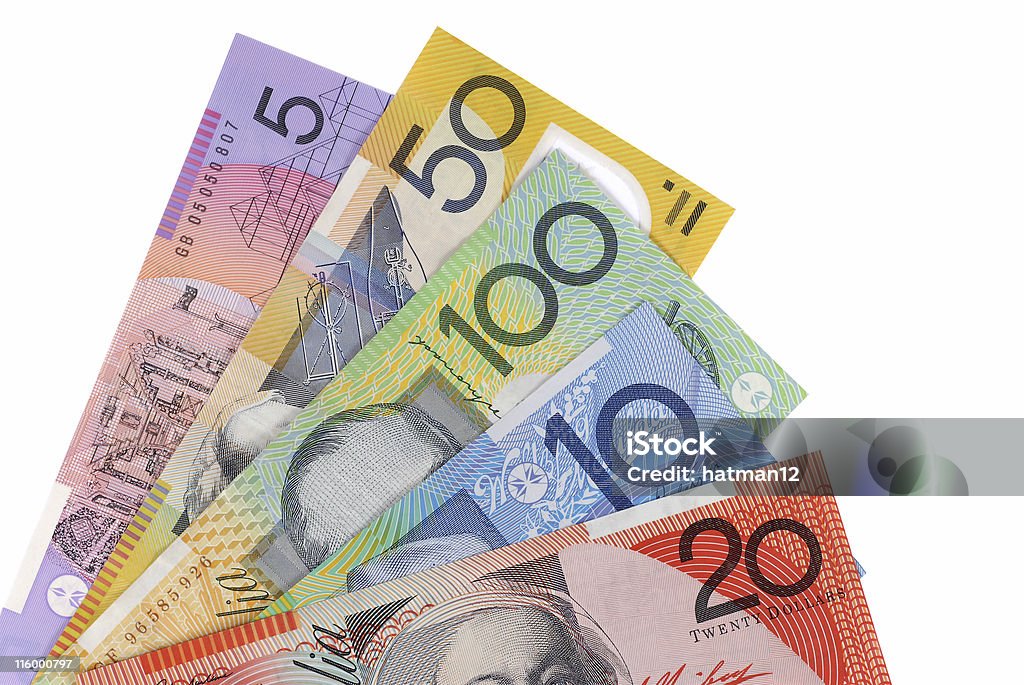 Valuta australiana note - Foto stock royalty-free di Banconota