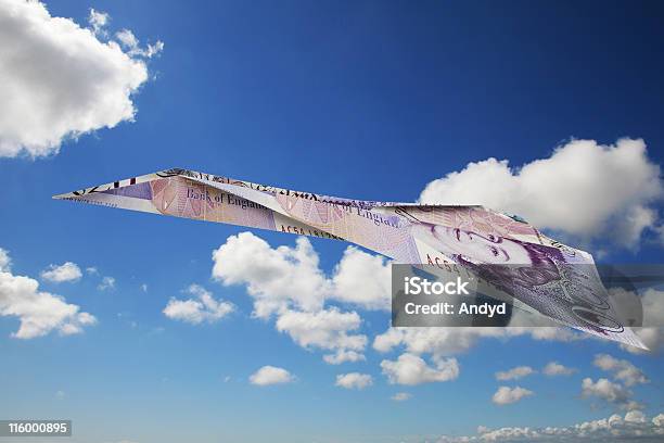 Paper Plane Aeroplane Stock Photo - Download Image Now - Pound Symbol, British Currency, Currency