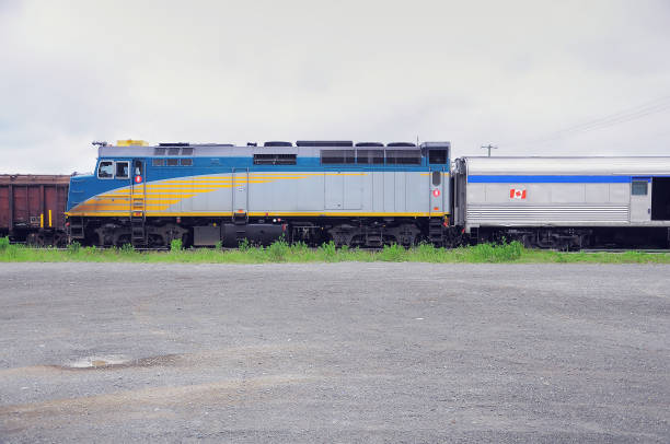 Close up on the front of a locomotive engine. 