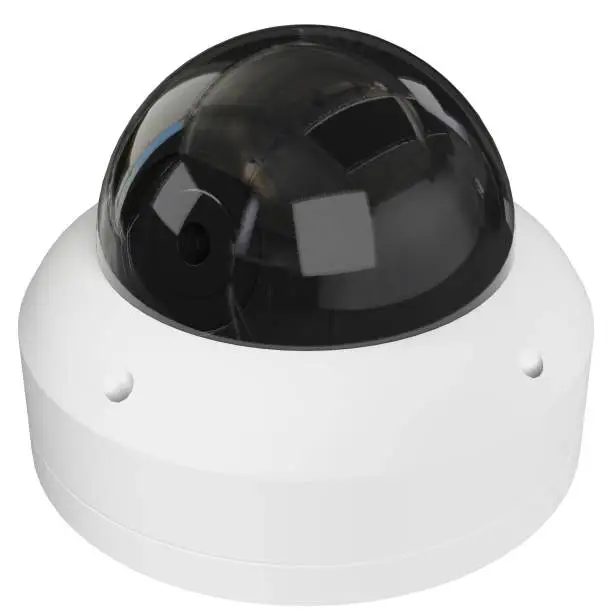 3D rendering illustration of a dome surveillance camer