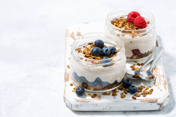 istock healthy creamy dessert with berries 1160010641