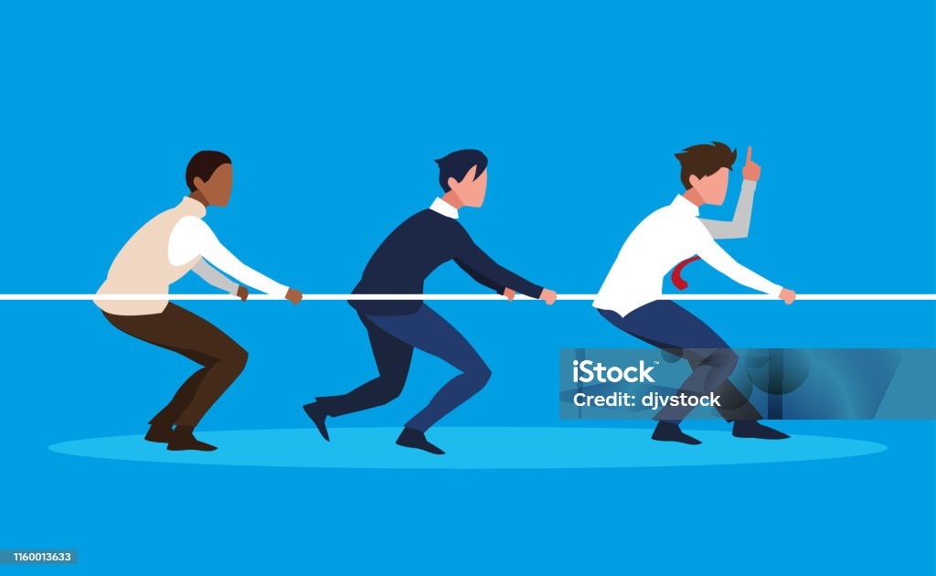 Visual Rope Pulling Businessmen Elegant Pulling Rope Vector Ilustration Stock Illustration ...