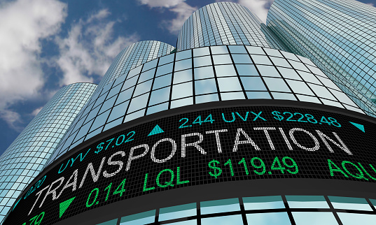 Transportation Companies Stock Market Industry Sector Wall Street Buildings 3d Illustration