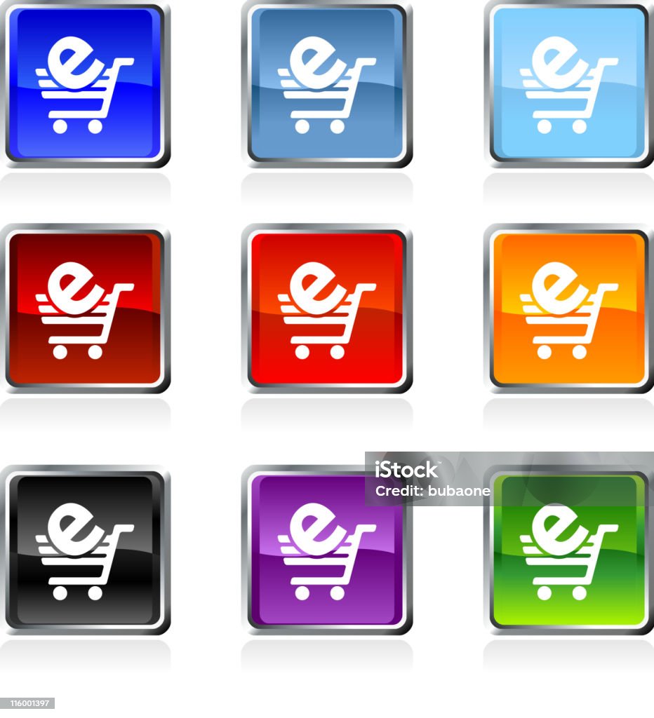 e-commerce libre de droits clipart vectoriel de neuf couleurs - clipart vectoriel de Achat à domicile libre de droits