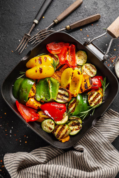 istock grilled vegetables on pan on dark background 1160015029