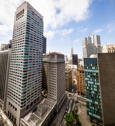 New and old skyscrapers and high rise buildings in downtown San Francisco