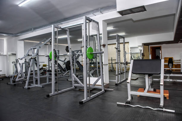 istock Different sport equipment in modern gym closeup 1160016839