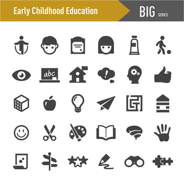 Vector illustration of Early Childhood Education Icons - Big Series