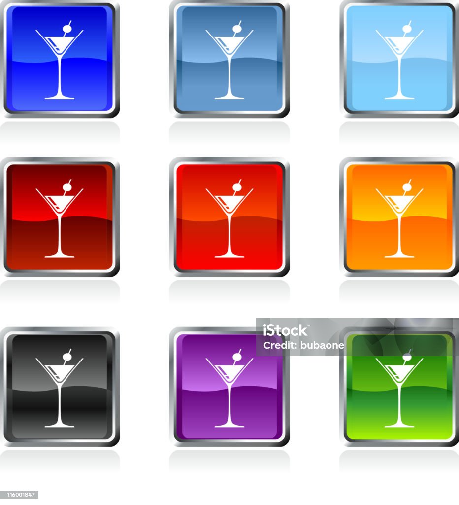 martini icona in nove colori - arte vettoriale royalty-free di Alchol