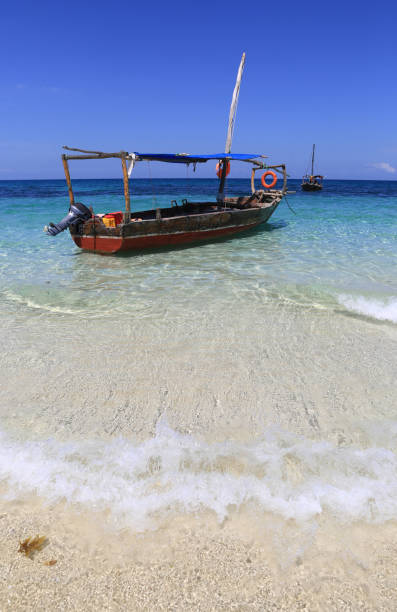 istock wooden motor boat on ocean water surface 1160019360