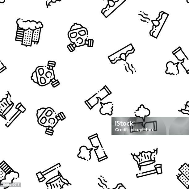 Pollution Pattern Background Pollution Of Nature Vector Seamless Pattern Stock Illustration ...