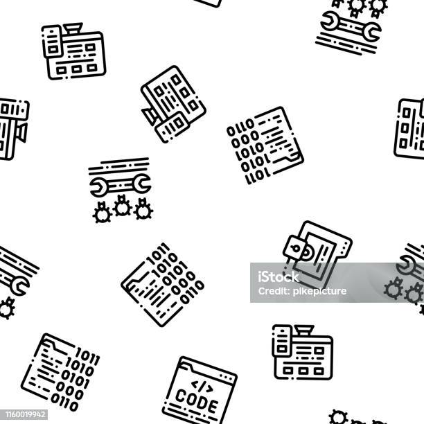 Coding System Vector Seamless Pattern Stock Illustration - Download ...