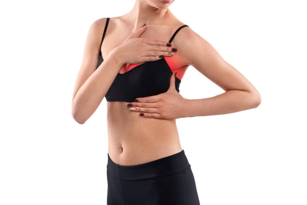 istock Crop female examining aching breast 1160023871