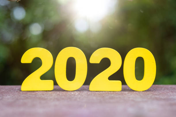 istock Wooden handmade 2020 numbers on table 1160024008