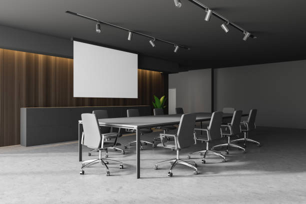 istock Moder stylish design conference room in office building. Mock up poster. 1160025076