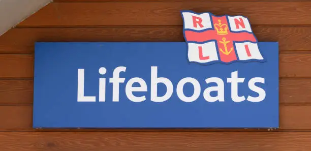Sign for the Royal National Lifeboat Institute lifeboats