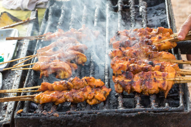 istock Grilled chicken on a hot stove 1160027235