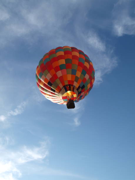 istock Hot air balloon with flame visible 1160027504
