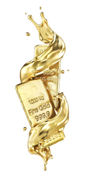 istock Splash from the gold bar isolation on a white background. 3d illustration 1160028938