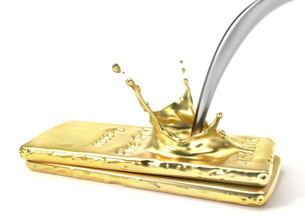 istock Splash from the gold bar isolation on a white background. 3d illustration 1160028964