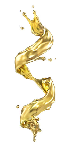 istock Splash of gold isolated on a white background. 3d illustration 1160029020