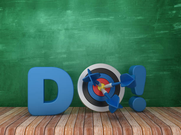 istock 3D Word DO! with Target on Chalkboard Background - 3D Rendering 1160029974