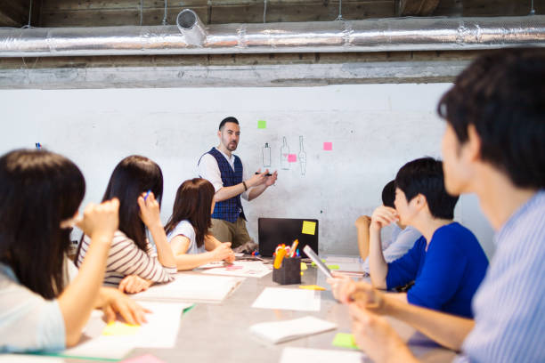 Businessman giving presentation