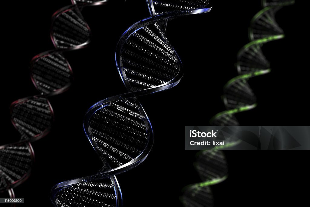 Trinary Helix Code 3d Helix With Binary Code Stock Photo - Download Image Now - DNA ...