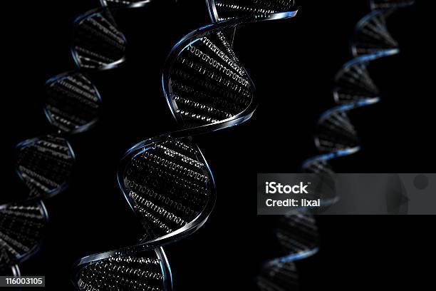 Trinary Helix Code 3d Blue Helix With Binary Code And Dof Stock Photo - Download Image Now ...