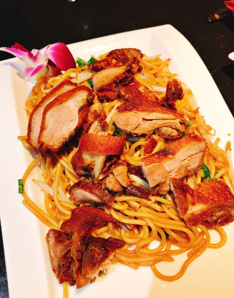 istock Stir fried yakisoba with grilled duck. 1160035531