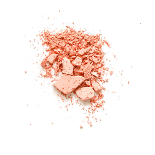 istock Coral eyeshadow and blush isolated on white background
