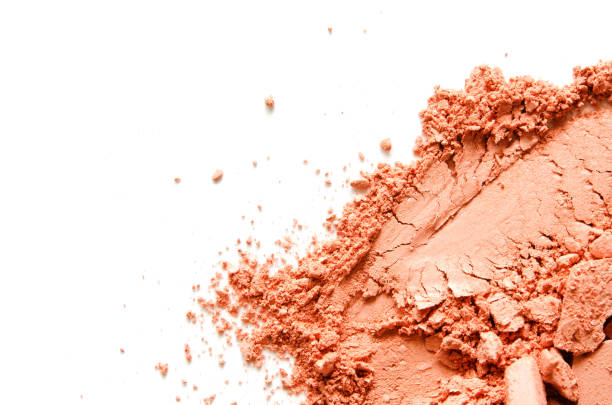 istock Coral eyeshadow and blush isolated on white background