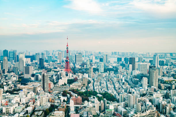 istock Tokyo Tower, Japan - communication and observation tower. It was the tallest artificial structure in Japan until 2010 when the new Tokyo Skytree became the tallest building of Japan. 1160041722