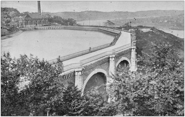 Antique black and white photo of Cincinnati, Ohio: Reservoir, Eden Park