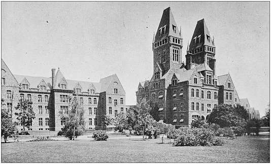 Antique black and white photo of Buffalo, New York: Buffalo State Asylum