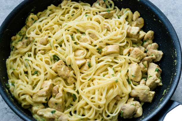 istock Rice Noodle with Curry Sauce Chicken in Pan Ready to Eat. 1160049524